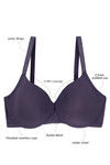 Zivame Glitter Straps Radiance Smooth Padded Wired T-Shirt Bra- Violet — thumbnail 6