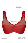 Zivame True Curv Double Layered Non Wired 3/4th Coverage Super Support Bra-Formula One Red — thumbnail 7