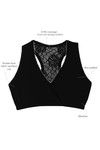 Zivame Cross Over Plunge Neckline At-Home Lace Bra- Black — thumbnail 6