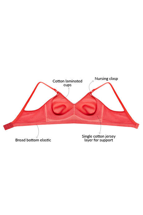 Zivame Made for Moms Non Padded Non Wired 3/4th Coverage Maternity / Nursing Bra-Coral Pink — image 9