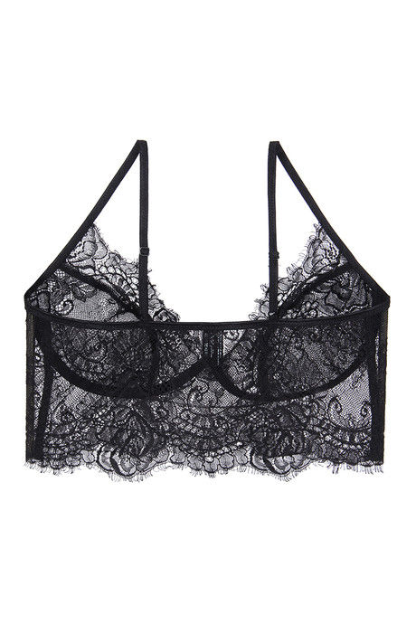Zivame Sensuous Single Layered Non Wired Low Coverage Lace Bra-Jet Black — image 6
