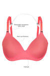 Zivame Padded Wired Medium Coverage T-Shirt Bra-Neon Coral — thumbnail 7