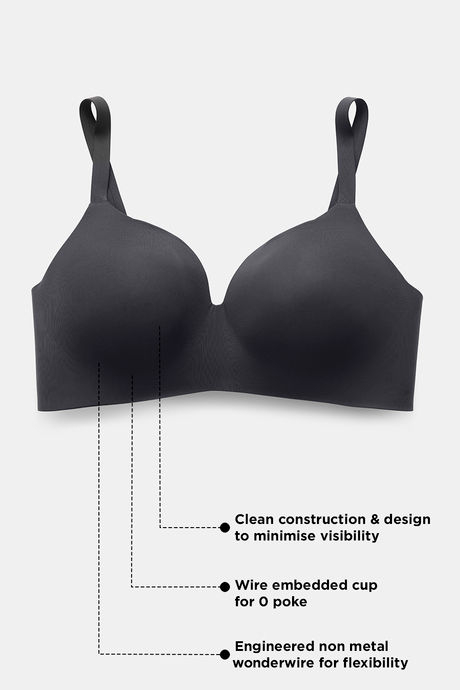 Zivame Wonderwire Padded 3/4Th Coverage T-Shirt Bra - Grey — image 5