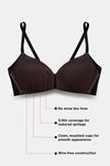 Zivame Padded Non Wired 3/4Th Coverage T-Shirt Bra - Black — thumbnail 7