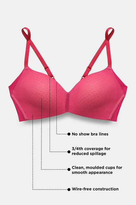Zivame Padded Non Wired 3/4Th Coverage T-Shirt Bra - Burgundy — image 8
