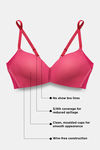 Zivame Padded Non Wired 3/4Th Coverage T-Shirt Bra - Burgundy — thumbnail 8