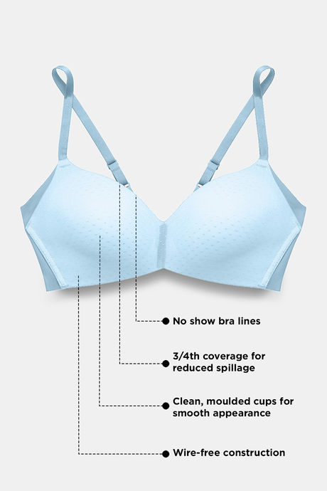 Zivame Padded Non Wired 3/4Th Coverage T-Shirt Bra - Lil Boy Blue — image 6