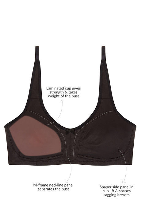 

Penny By ZivameDouble Layered Wirefree Minimiser Bra Black, Blacks