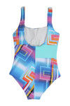 Zivame Aqua Geometric Print Scoop Neck Swimsuit With Removable Cups — thumbnail 7