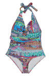 Zivame Aqua Geometric Print Tummy Control Swimsuit With Removable Cups — thumbnail 5