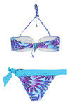 Zivame Aqua Abstract Feather Print Bandeau Bikini Set With Removable Cups — thumbnail 6