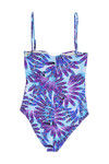 Zivame Aqua Abstract Feather Print Swimsuit With Removable Cups — thumbnail 5