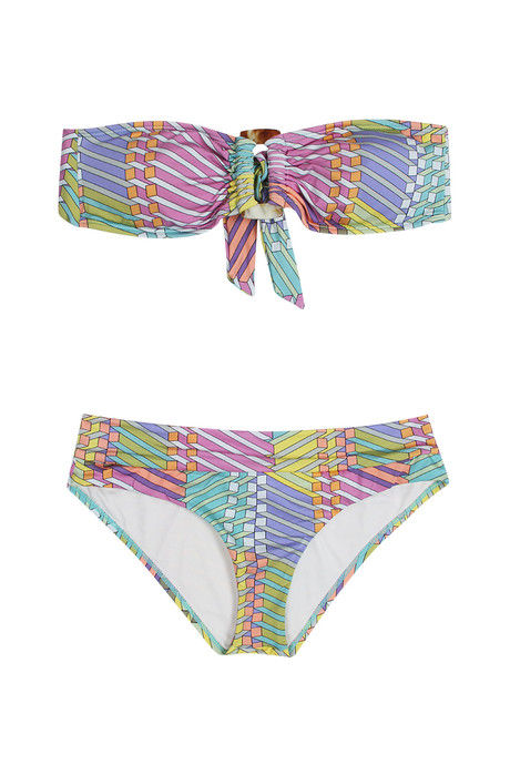 Zivame Aqua Multicolour Print Bandeau Bikini Set With Removable Cups — image 5