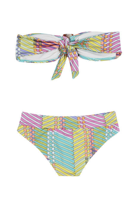 Zivame Aqua Multicolour Print Bandeau Bikini Set With Removable Cups — image 6