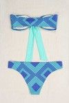 Zivame Aqua Neon Maze Bandeau Bikini Set With Removable Cups — thumbnail 5