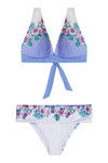Zivame Aqua Lavender Floral Halter Bikini Set With Removable Cups — thumbnail 6