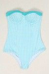Zivame Aqua Check Print Padded Wired Bandeau Tummy Control Swimsuit — thumbnail 4