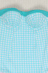 Zivame Aqua Check Print Padded Wired Bandeau Tummy Control Swimsuit — thumbnail 6