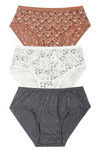 Rosaline Pure Cotton Full Coverage Slim Elastic Panty (Pack of 3)- Blue n Brown — thumbnail 9