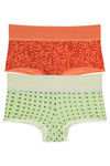 Rosaline Mid Waist Boyshort Panty(Pack of 2)- Red  n Green — thumbnail 7