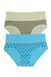 Rosaline Mid Waist Tummy Tucker Panty (Pack of 2)- Green n Blue — thumbnail 7