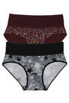 Rosaline Medium Rise Full Coverage Tummy Tucker Hipster Panty (Pack of 2) - Multicolor — thumbnail 9