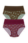 Rosaline Medium Rise Full Coverage Tummy Tucker Hipster Panty (Pack of 2) - Multicolor — thumbnail 9