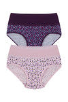Rosaline Mid Waist Tummy Tucker Panty (Pack of 2)- Pink n Purple — thumbnail 7
