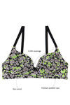Rosaline Print On Spree Wirefree T-Shirt Bra-Green Heart Print — thumbnail 5