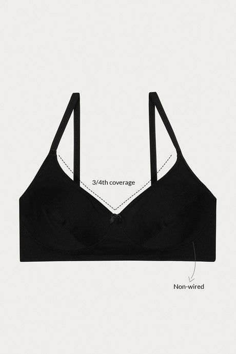 Rosaline Basics Single Layered Non Wired 3/4th Coverage Bra - Black — image 7