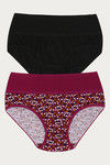 Rosaline Medium Rise Full Coverage Tummy Tucker Hipster Panty (Pack of 2) - Multicolor — thumbnail 10