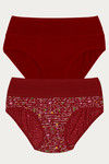 Rosaline Medium Rise Full Coverage Tummy Tucker Hipster Panty (Pack of 2) - Multicolor — thumbnail 10