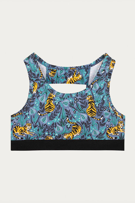 

West Vogue Sports Bra With Removable Padding Blue N Print, Blues