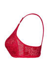 Rosaline Sheer Lace Lightweight Rounded Bust Shaping Bra- Electric Crimson — thumbnail 6
