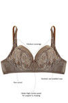 Rosaline Sheer Lace Lightweight Rounded Bust Shaping Bra- Taupe Brown — thumbnail 5