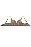 Rosaline Sheer Lace Lightweight Rounded Bust Shaping Bra- Taupe Brown — thumbnail 7