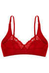 Rosaline Sheer Lace Lightweight Rounded Bust Shaping Bra- Scarlet Red — thumbnail 6