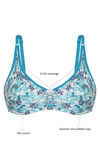 Rosaline All Day Comfort Rose Print Wirefree Bra- Green — thumbnail 5