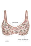 Rosaline All Day Comfort Rose Print Wirefree Bra- Peach — thumbnail 5