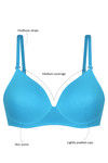 Rosaline Soft Padded Cup Wirefree Comfort Convertible Bra- Tile Blue — thumbnail 6