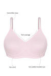Rosaline Double Layered Wirefree Comfort Backless Bra- Baby Pink — thumbnail 5