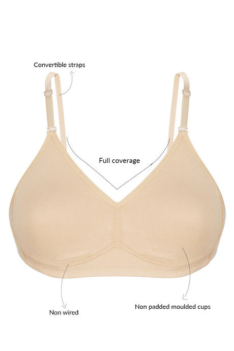 Rosaline Basics Double Layered Non Wired Full Coverage Backless Bra-Skin — image 5
