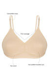 Rosaline Basics Double Layered Non Wired Full Coverage Backless Bra-Skin — thumbnail 5