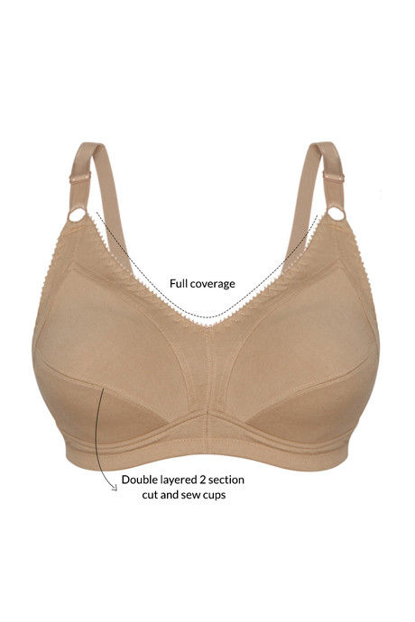 

Rosaline Full Figure Two SectionedDouble Layered Super Support Bra Skin, Skins