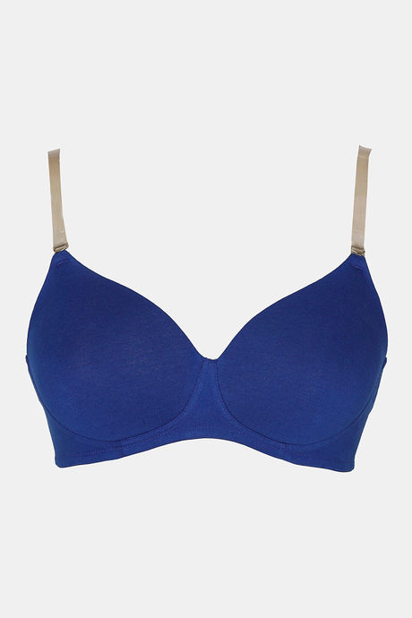 Zivame Basics Padded Non Wired 3/4th Coverage Backless Bra - Sodalite Blue — image 5