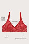 Rosaline Side Shaping Smooth Fit  3-4th Coverage Bra- Orange Tile Print — thumbnail 5