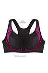 Rosaline Low Impact Wirefree Comfort Sports Bra- Black n Wine — thumbnail 6