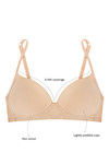 Rosaline Basics Padded Non Wired 3/4th Coverage T-Shirt Bra-Skin — thumbnail 5