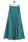 Zivame Marl Panelled Extra Flared Melange Skirt- Teal — thumbnail 5