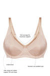 Zivame Quattro Support Full Coverage Wired Bra With Side Shaping Panels-Skin — thumbnail 4